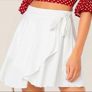 White wrap around skirt